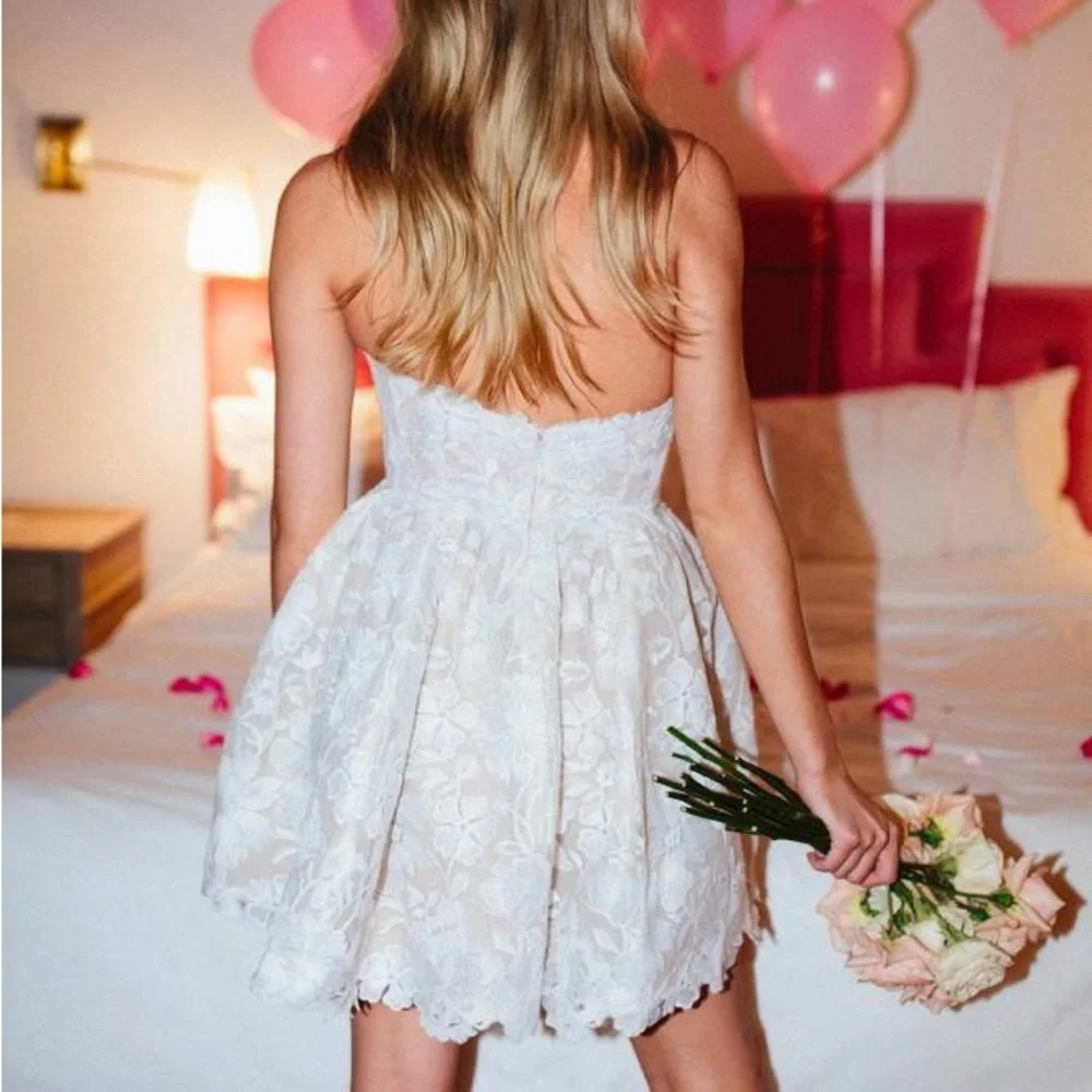 By Watters Strapless Little White Dress - Picture 4 of 11